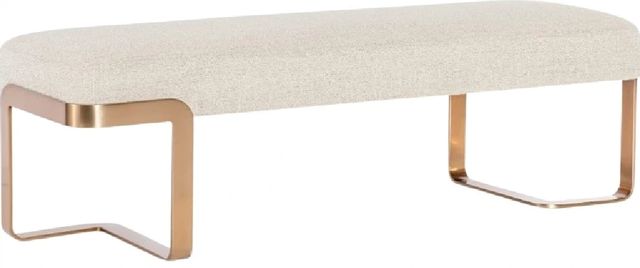 Hooker® Furniture Eleana Hanalei Oat Bed Bench with Gold Base-0