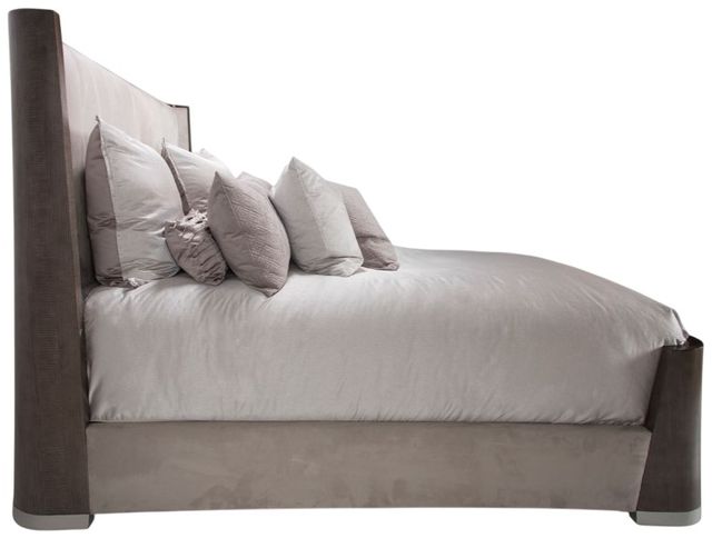Michael Amini® Roxbury Park Gray/Slate California King Upholstered Dual-Panel Bed-3