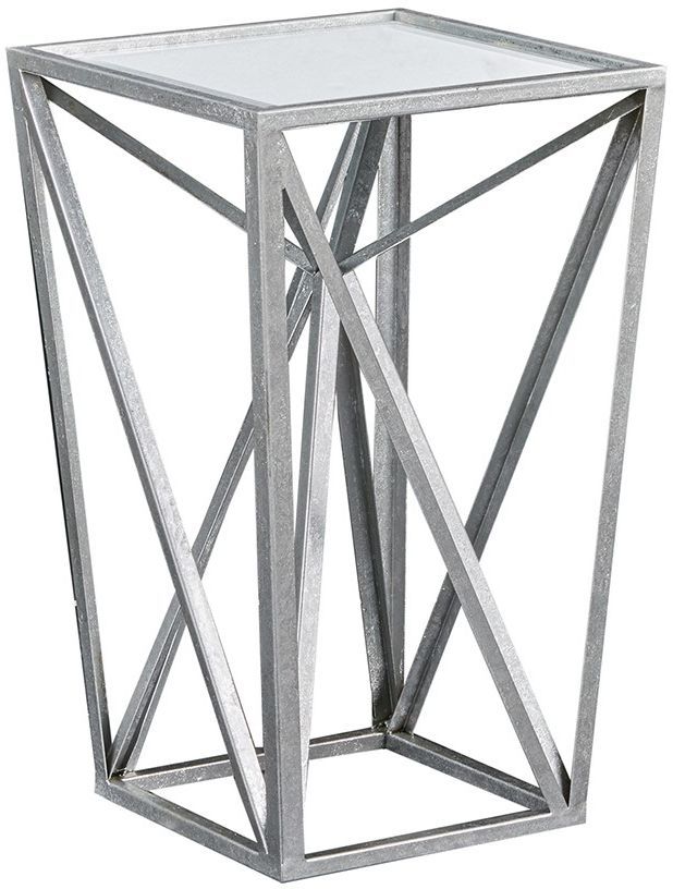 Olliix by Madison Park Silver Zee Angular Mirror Accent Table-0