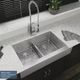 Elkay Crosstown® Polished Satin 35-7/8" x 20-1/4" x 9" Equal Double Bowl Farmhouse Sink Kit with Aqua Divide-2