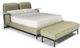 Natuzzi Editions Customizable Lake Queen Leather Bed with Folding Bed and Trays-0