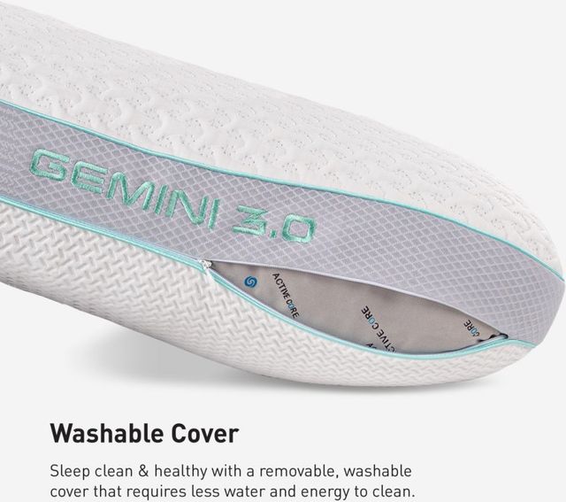 BEDGEAR® Gemini Performance® Mint/White 3.0 Firm Pillow for Neutral/Warm Sleepers-4