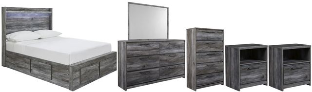 Signature Design by Ashley® Baystorm 6-Piece Gray Full Panel Storage Bed Set-0