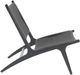 Moe's Home Collection Palma Black Teak Outdoor Lounge Chair with Black Wicker Back and Seat-2