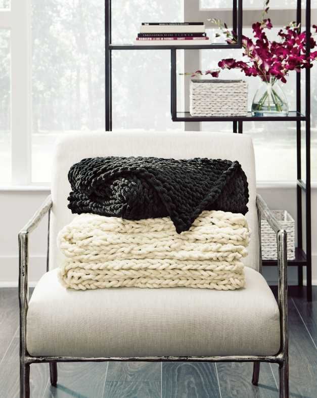 Signature Design by Ashley® Chaddon 3-Piece Black Throw Set-2