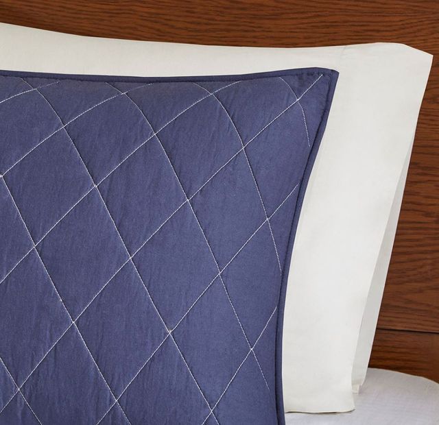 Olliix by Urban Habitat Kids Finn Green/Navy Full/Queen Shark Cotton Reversible Coverlet Set-4