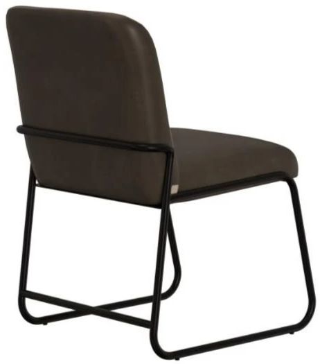 International Furniture Direct Seating Blacksmithing Matte Black/Brown Chair-2