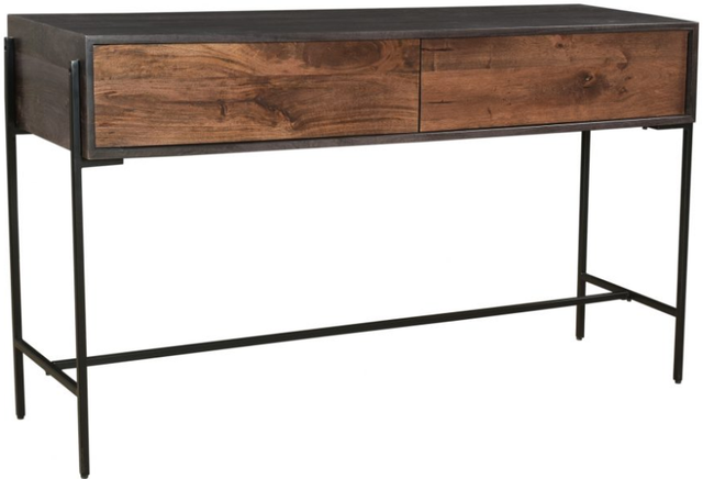 Moe's Home Collection Tobin Brown Console Table with  Iron Base-0