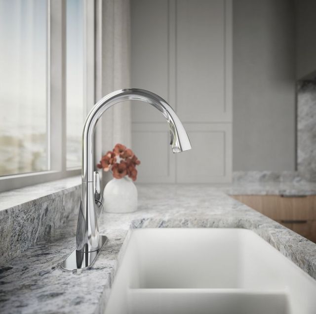 KOHLER® Rival® Polished Chrome Pull-Down Kitchen Sink Faucet with 2-Function Sprayhead-3