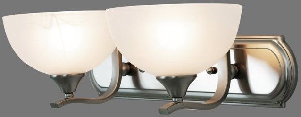 YHD Glacier Point Ivory Cloud/Satin Nickel 2-Light Vanity Lighting-2