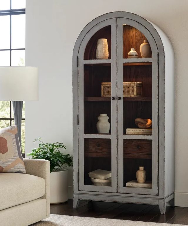Hammary® Hidden Treasures Gray Arched Display Cabinet-1