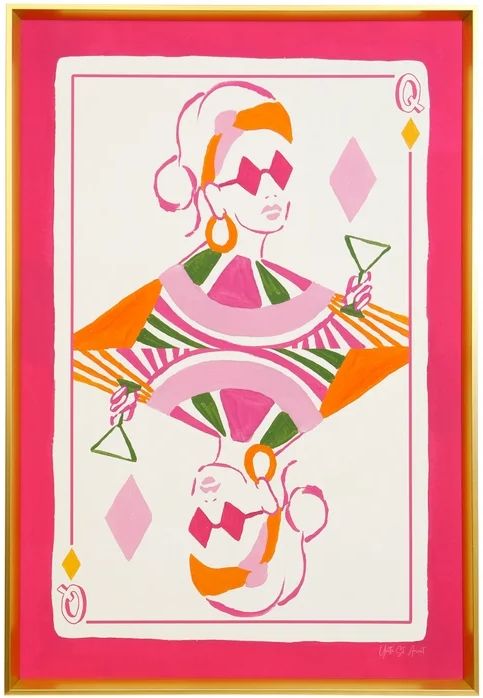 Stylecraft Tamara Day Pink/White Queen of Diamonds Wall Art-0