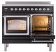 Ilve® Nostalgie II Noblesse 40'' Glossy Black Pro Style Induction Range with Chrome Trim-4