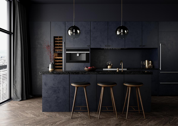 Wolf M Series Contemporary 30" Black Glass Coffee System