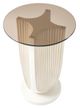Michael Amini® La Marisia Glass Top Chairside Table with Creamy Pearl Base-3