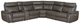 Homelegance® Maroni 6-Piece Dark Brown Curved Power Reclining Sectional-0