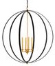 Currey & Company Ogden Chinois Antique Gold Leaf/Black Orb Chandelier-0