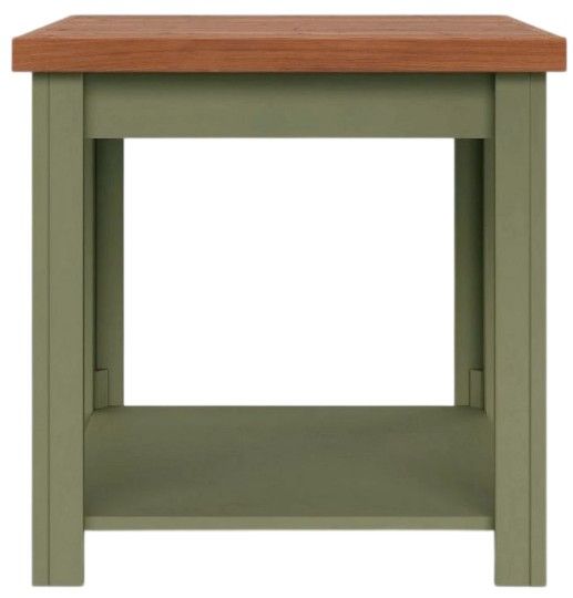 Legends Home Vineyard Fruitwood End Table with Sage Green Base-3