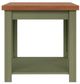 Legends Home Vineyard Fruitwood End Table with Sage Green Base-3