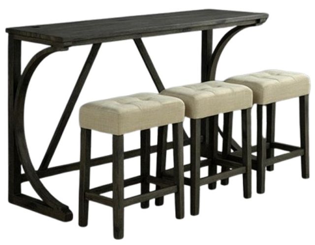 Furniture of America® Ptolema 4-Piece Brown/Beige Dining Table Set-0