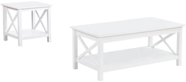 Coaster® Skyview 2-Piece White Rectangular Lift Top Coffee Table Set-0