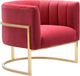 TOV Furniture Magnolia Hot Pink Velvet Chair with Gold Base-2