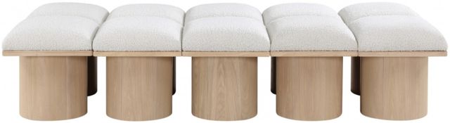Meridian Furniture Pavilion 10-Piece Cream/Natural 78" Modular Bench Set-1