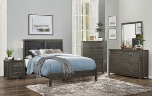 Mazin Furniture Edina Black/Dark Gray Queen Bed-3