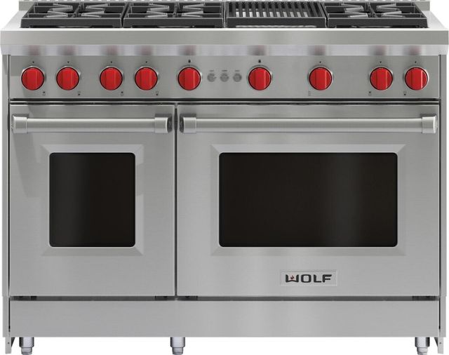 Wolf® 48" 6-Burners Stainless Steel Pro Style Liquid Propane Gas Range-0