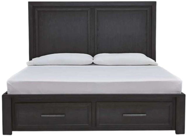 Signature Design by Ashley® Foyland Brushed Black/Dusty Gray Brown California King Storage Bed-2