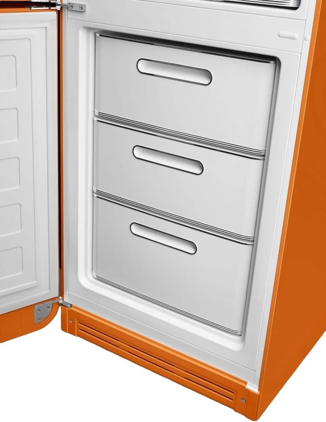 Smeg 50's Retro Style Aesthetic 11.7 Cu. Ft. Orange Bottom Freezer Refrigerator-3