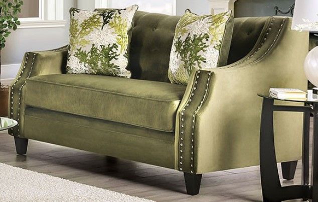 Furniture of America® Kaye 2-Piece Olive Green Living Room Set-2