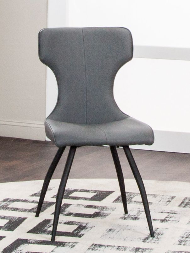 Cramco Eclipse Charcoal Gray/Matte Black Dining Side Chair-1