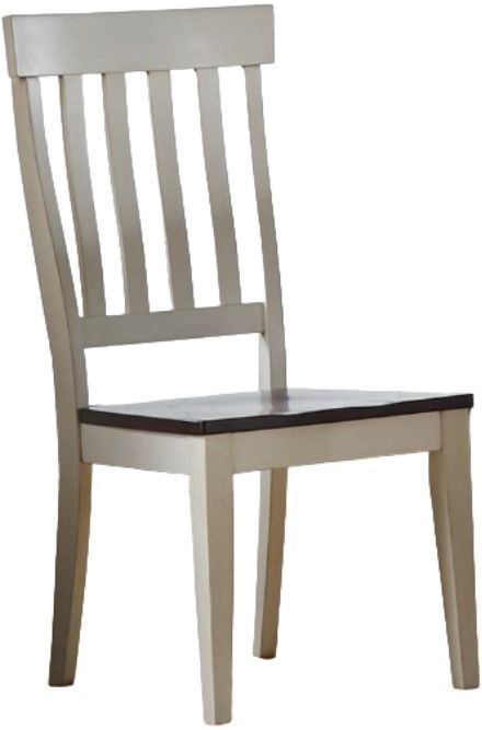 A-America® Toluca Chalk White/Cocoa Bean Slatback Dining Side Chair-0