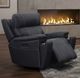 New Classic® Home Furnishings Hartley Black Leather Power Glider Recliner with Power Headreast and Footrest-1
