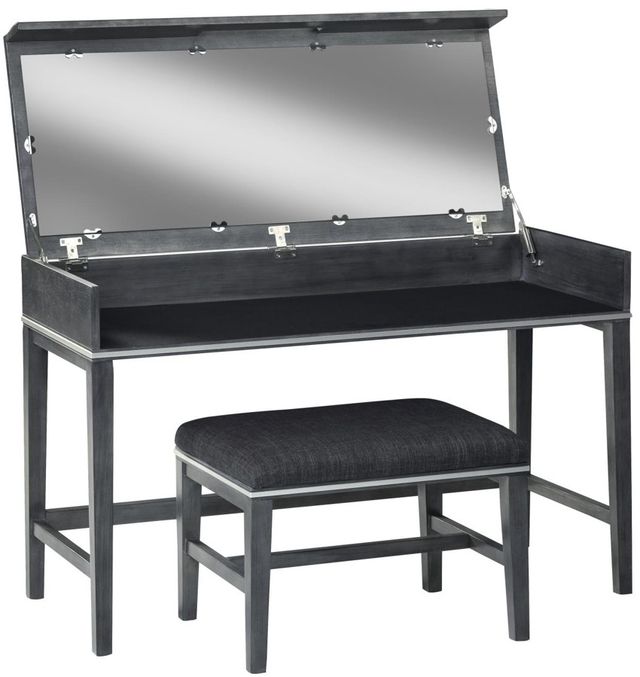 Martin Svensson Memphis Slate Gray Vanity Table with Stool-3