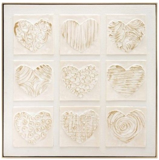 Classy Living Timeless Textured Whisper Hearts Wall Art-0