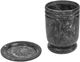 TOV Furniture Channeled Black/White Swirl Resin Kiddush Cup-3