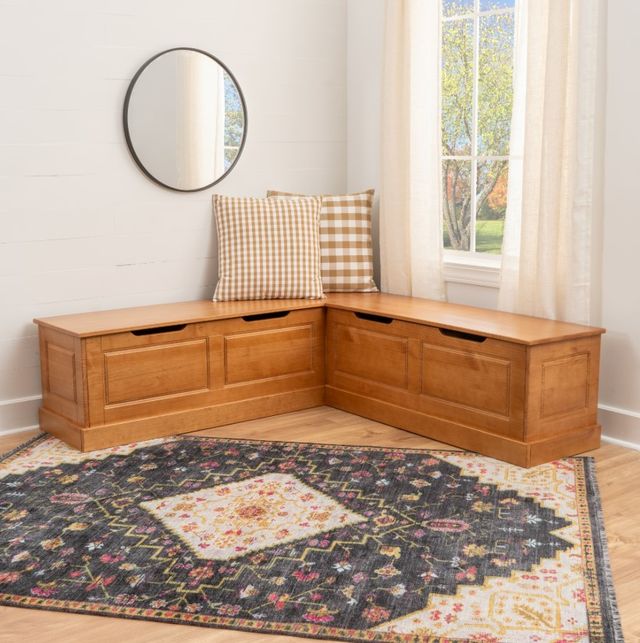 Linon Norah Caramel Backless Nook Bench-1