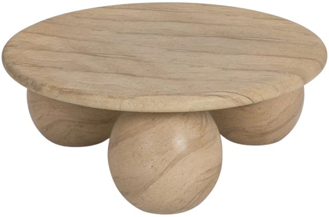 Classic Home Elaria Beige Concrete Outdoor Coffee Table-3