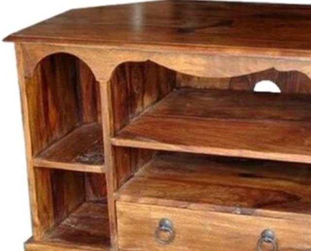 Jaipur Furniture Ganga Brown Corner TV Cabinet-1