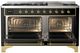 Ilve® Majestic III 60" Glossy Black Pro Style Dual Fuel Liquid Propane Range with Triple Glass Door and Brass Trim-4
