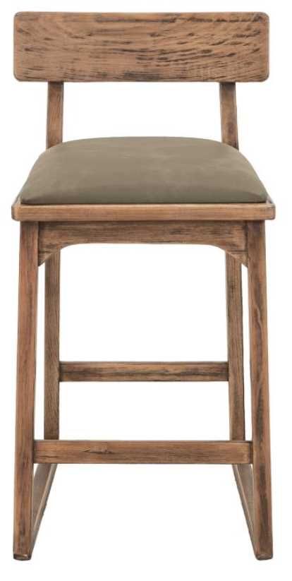 International Furniture Direct Balam Gray/Stained Brown Upholstered Barstool-1