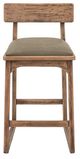 International Furniture Direct Balam Gray/Stained Brown Upholstered Barstool-1