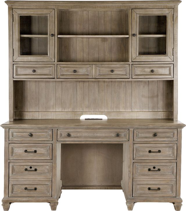 Magnussen Home® Lancaster 2-Piece Dovetail Gray Credenza and Hutch Set-2