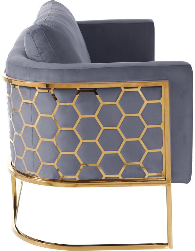 Meridian Furniture Casa Grey/Gold Velvet Loveseat-2