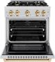 ZLINE Select Autograph Edition 30" Satin Stainless Steel Pro Style Dual Fuel Range with Polished Gold Accents-1