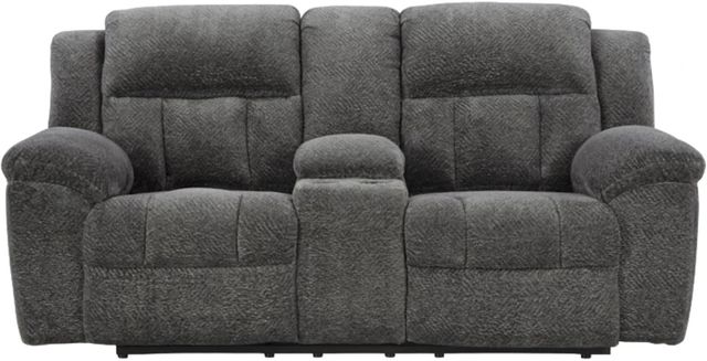 Signature Design by Ashley® Frohn Graphite Reclining Loveseat with Console-2
