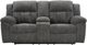 Signature Design by Ashley® Frohn Graphite Reclining Loveseat with Console-2