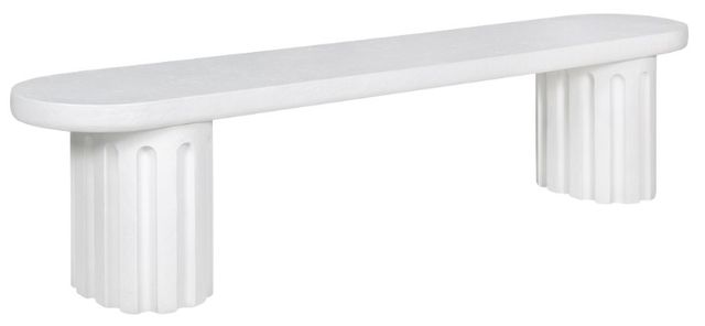 Moe's Home Collection Eris White Concrete Outdoor Bench-0